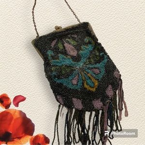 Phenomenal, Vintage, Beaded Handbag Belgium Art Glass Beads